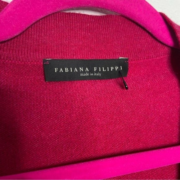 Fabiana Filippi Hot Pink Cashmere Wool & Silk Sleeveless Sweater Top Size M - Picture 3 of 7